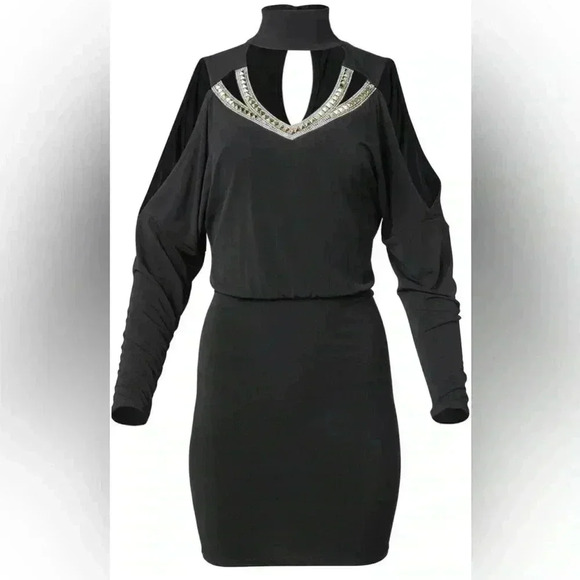 Embellished Cold-Shoulder Dress - Picture 12 of 14